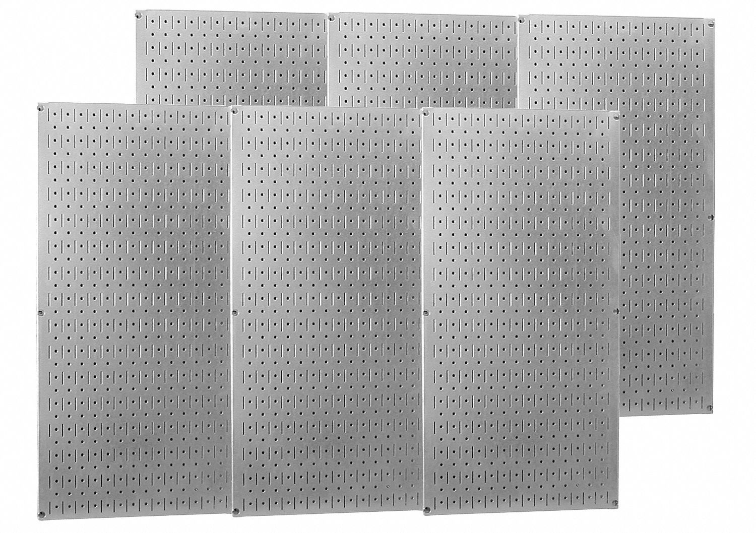Pegboard Set, Steel, 32x96 In., Metallic