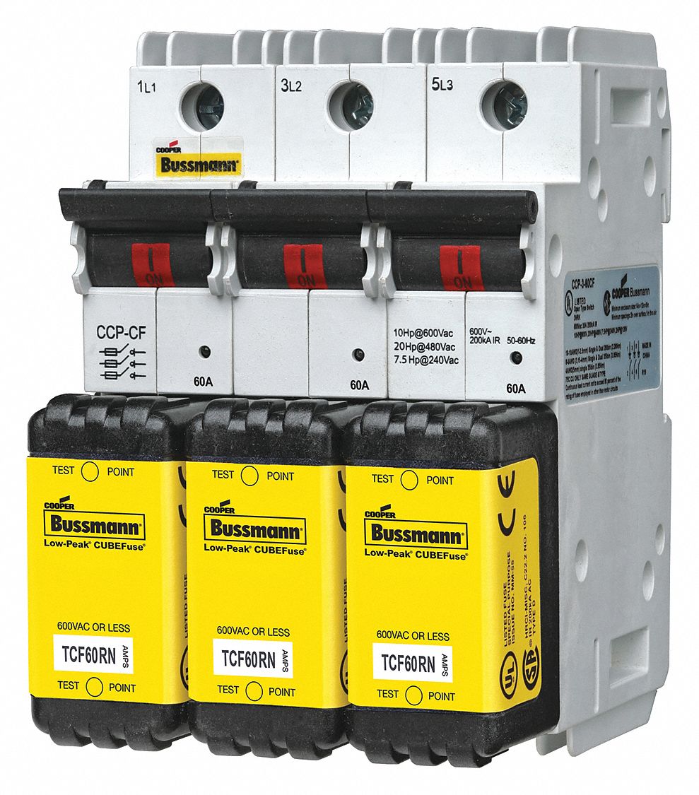 Cube Fuse Circuit Protector, 3Pole, 60A