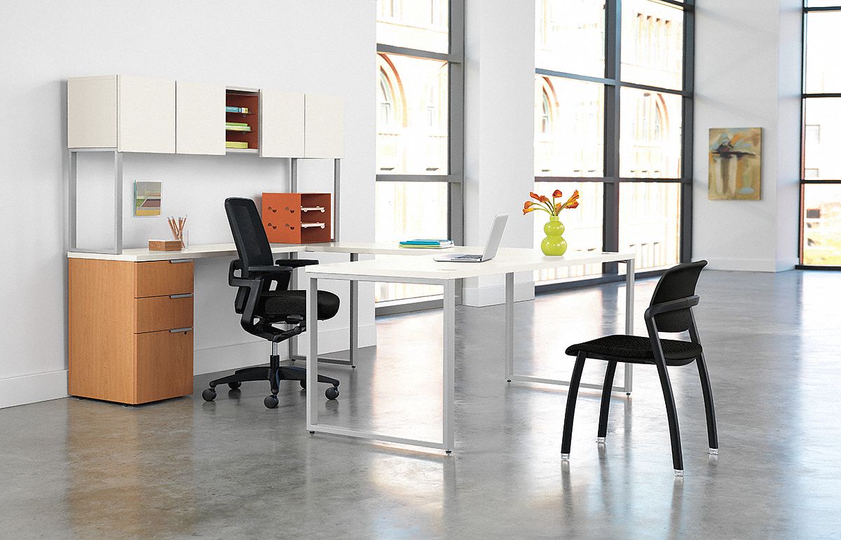 Desking, 92 In.D, Silver Mesh/Harvest