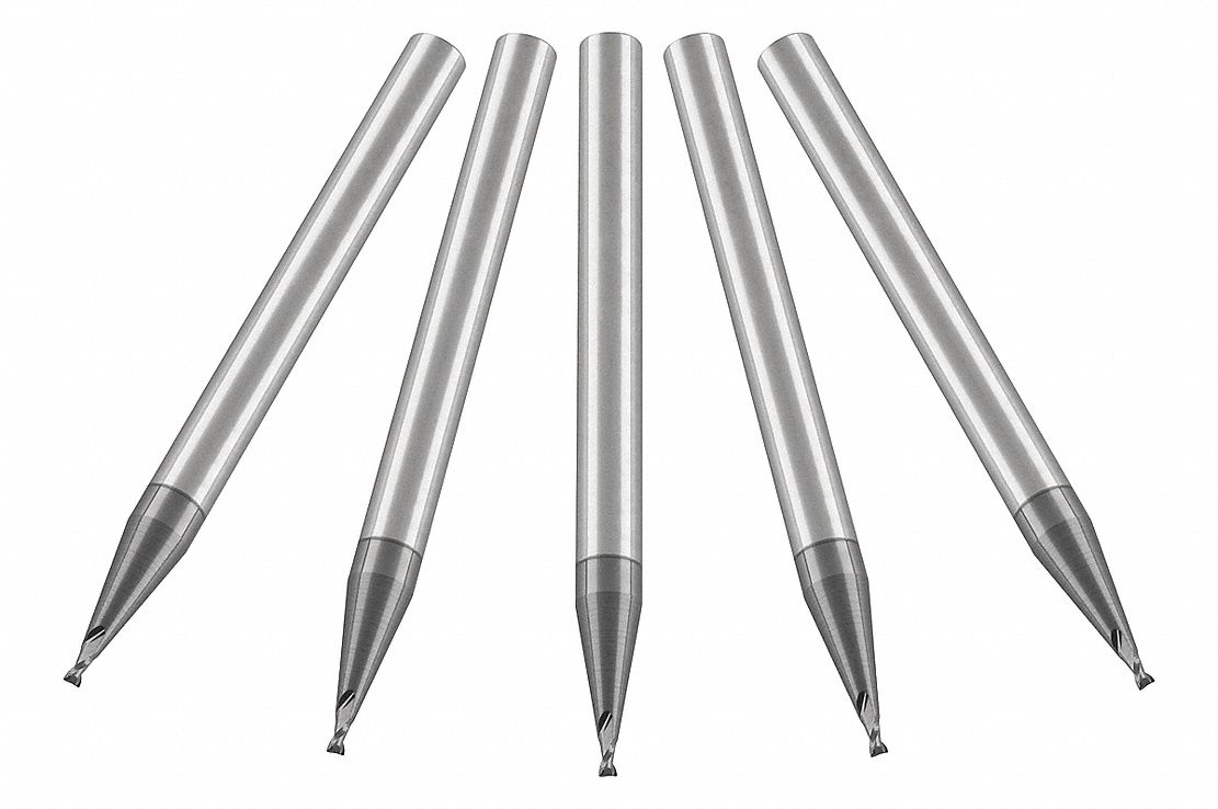 Carbide End Mill, 0.030 , Cut 0.045 , 2 FLT