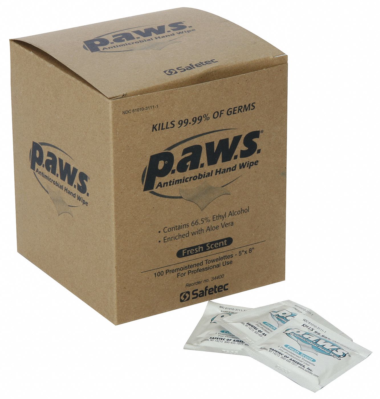 Antimicrobial Hand Wipes, PK 100