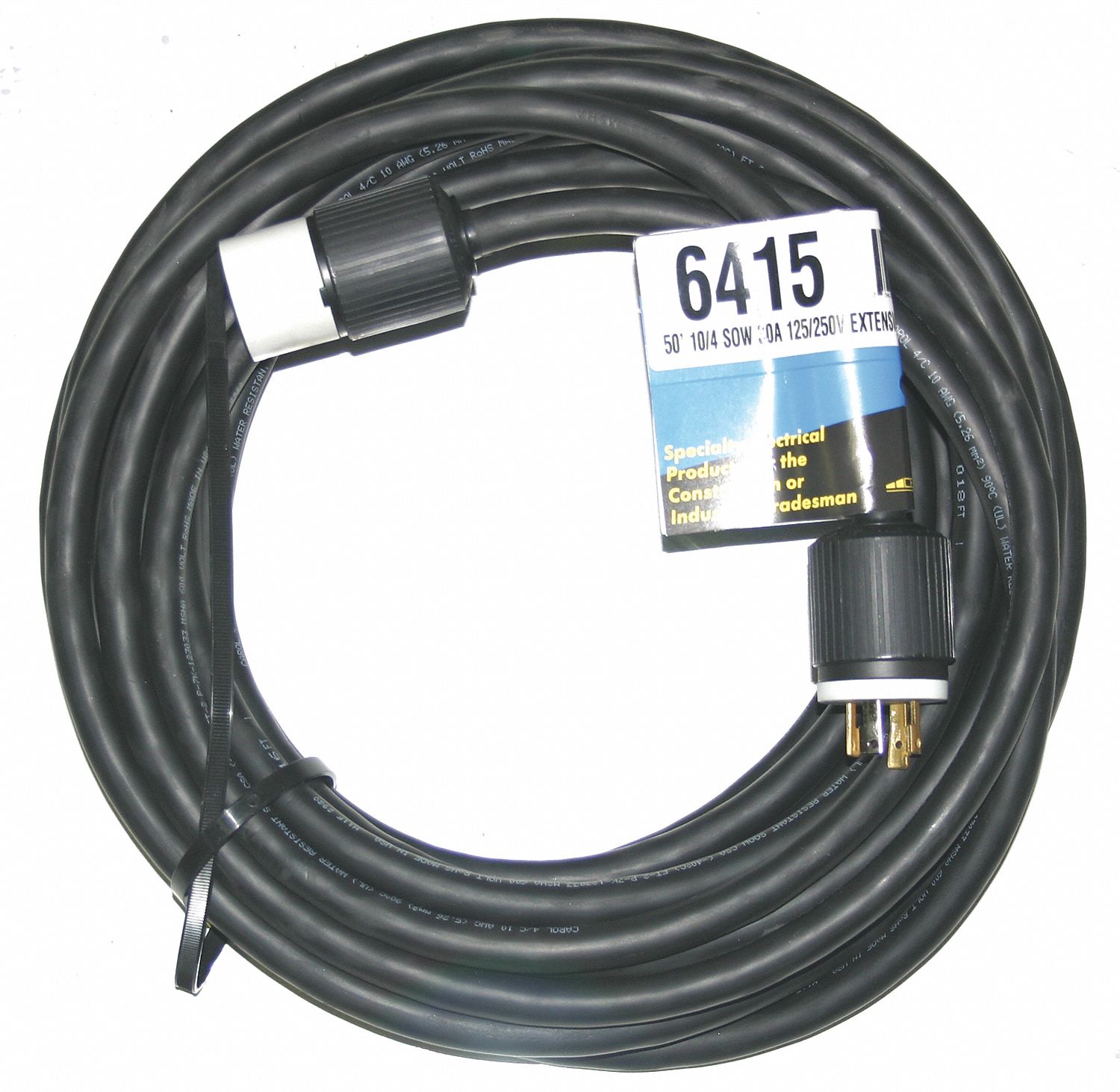 Generator Cord Set, 50 Ft, 0.715 In Dia