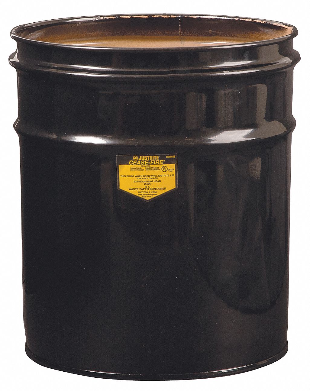 Open Head Drum, 4-1/2 Gal, Black