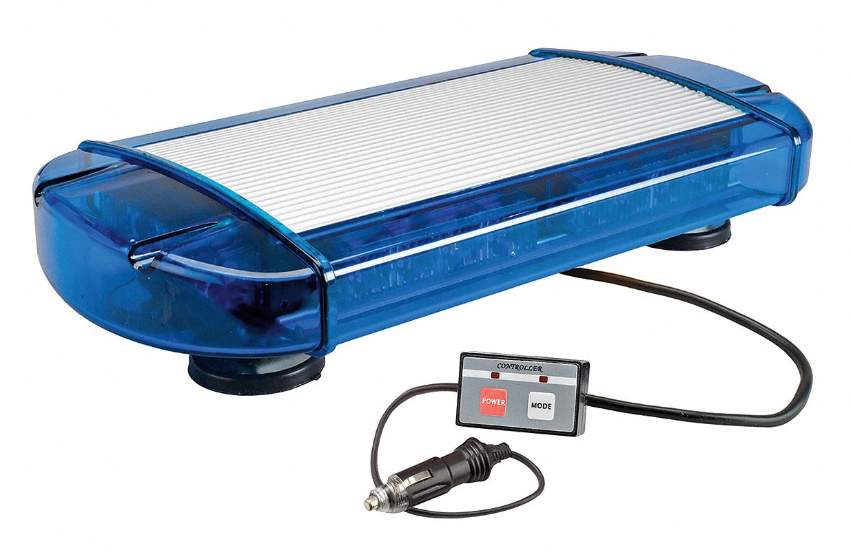 Mini LED Warning Light, Blue, 16 1/2 In