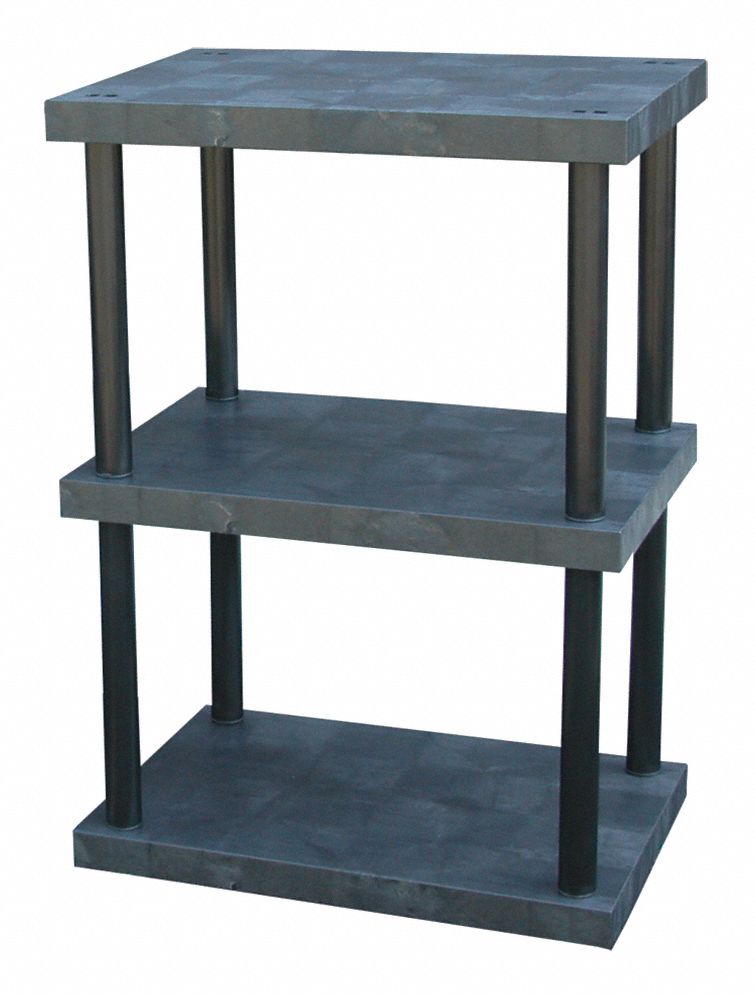 Bulk Shelving, Solid Top, 3 Shelf, 36x24x51