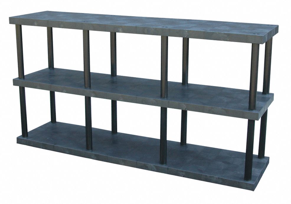 Bulk Shelving, Solid Top, 3 Shelf, 96x24x51