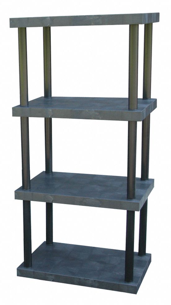 Bulk Shelving, Solid Top, 4 Shelf, 36x24x75