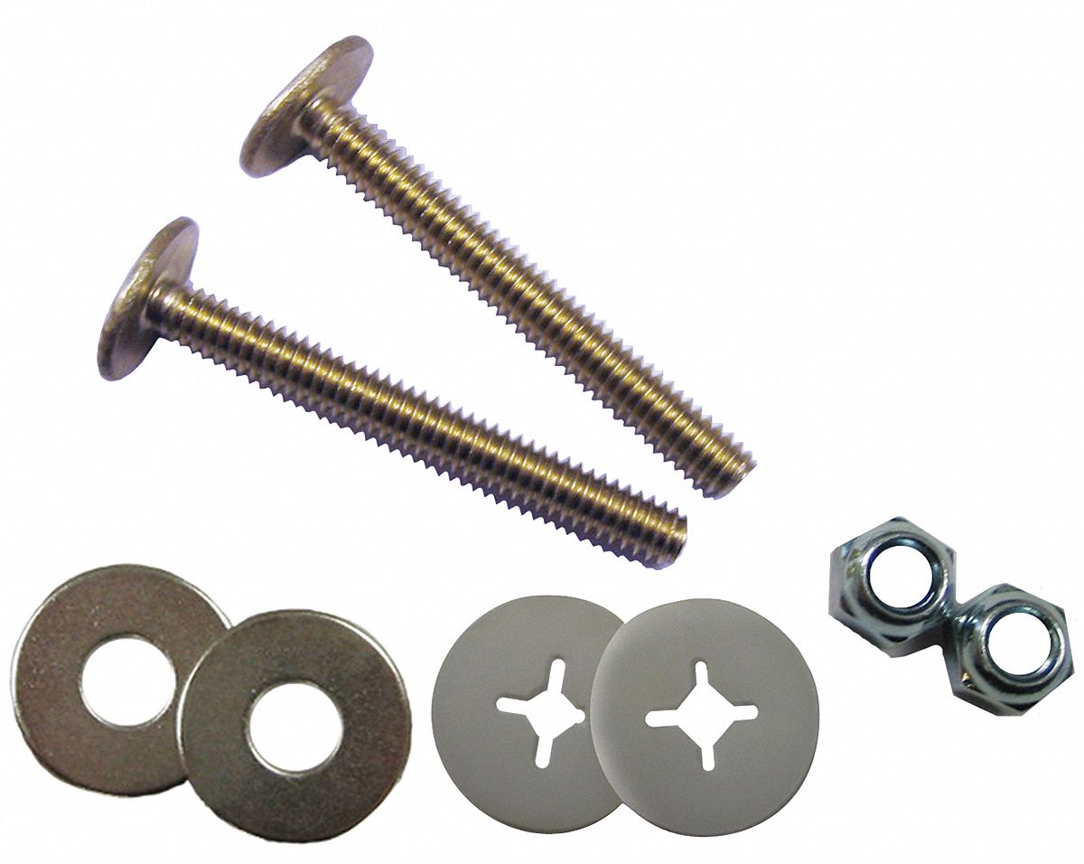 Closet Bolt Set, Steel, Universal Fit