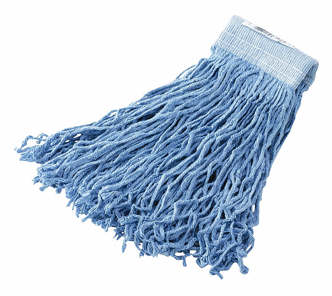 Mop, Cut End, 24oz, 6PK, Blue, 5in Headband