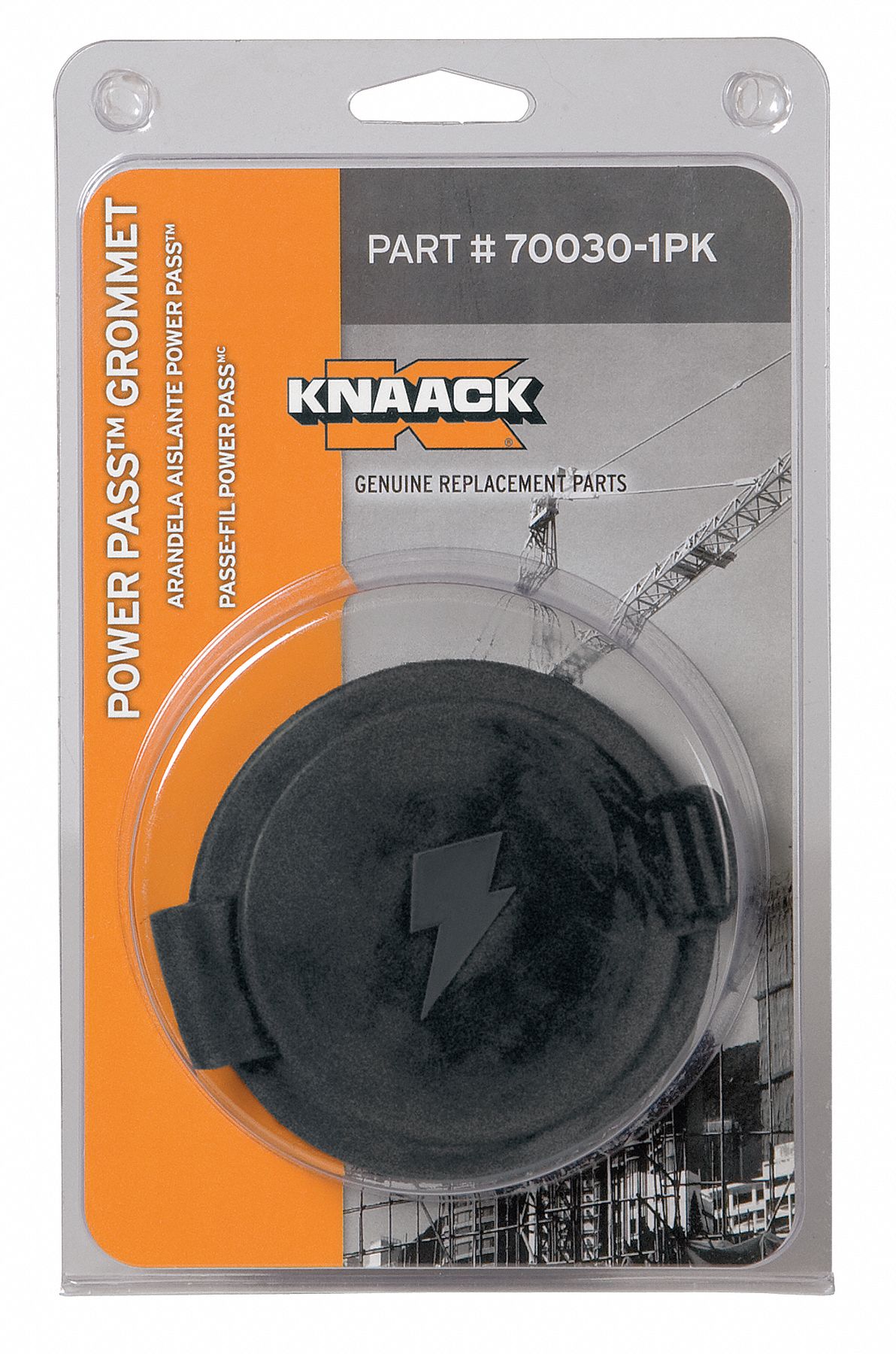 Grommet, 8 x 4 x 5/16 In, Rubber, Black