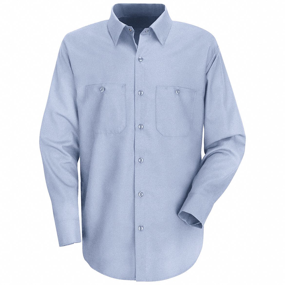 Lng Slv Shirt, Blu, 65% PET/35% Ctn , MT