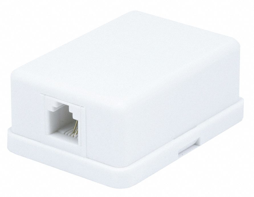 Surface Mount Box, 6P2C, 1P, Comp, Wht