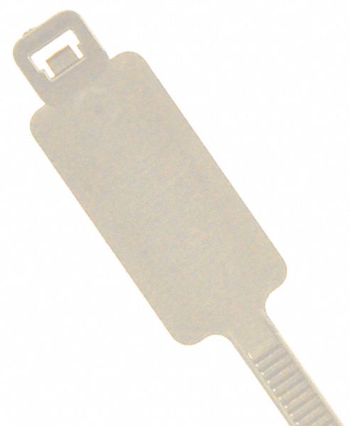 Cable Tie, 8 In L, Tag Below Head, Pk 100