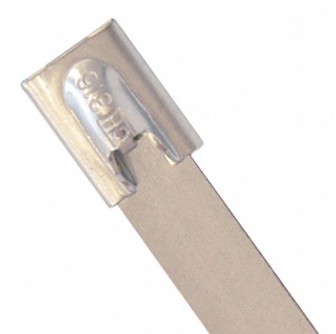 Cable Tie, 11 In L, Silver, Pk 10