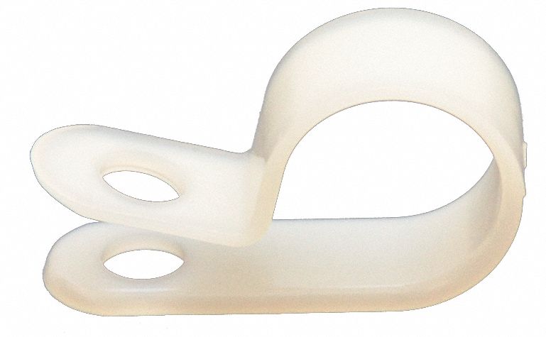 Cable Clamp, 1/2 In, White, Pk 100
