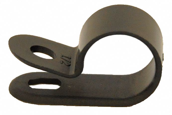 Cable Clamp, 3/16 In, Black, Pk 100