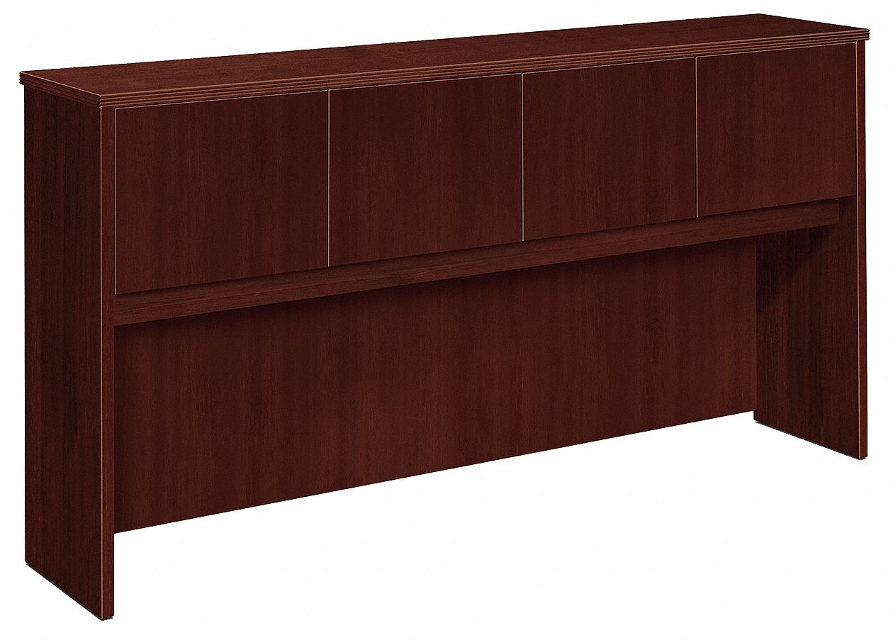 Desk Stack-on Hutch with Doors, Mahogany