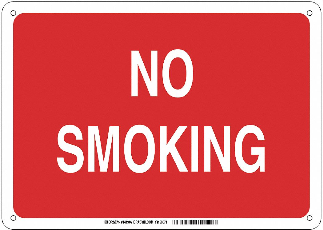 B401 10X14 WHT/RED NO SMOKING