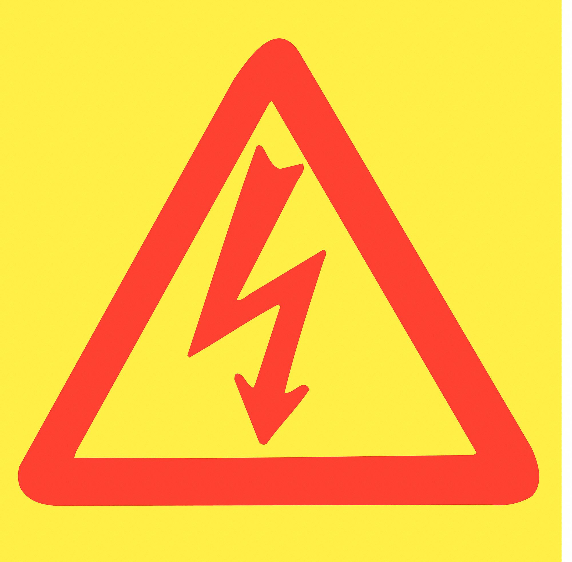 Caution Sign, 3 x 3In, R/YEL, SYM, SURF