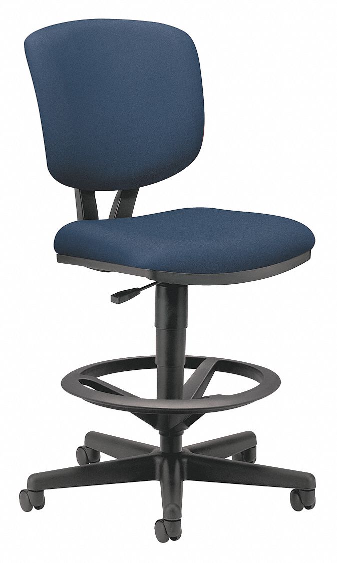 Task Stool with Adjustable Footring, Navy