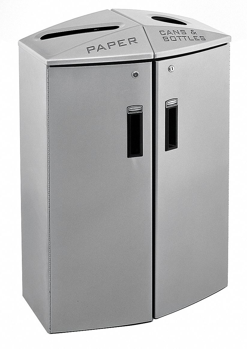 Recycling Station, 2 Stream, 24 Gal, Silver