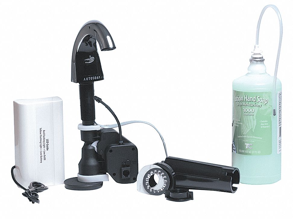 Liquid Soap Disp. Kit, 800mL, Chrome/Blk