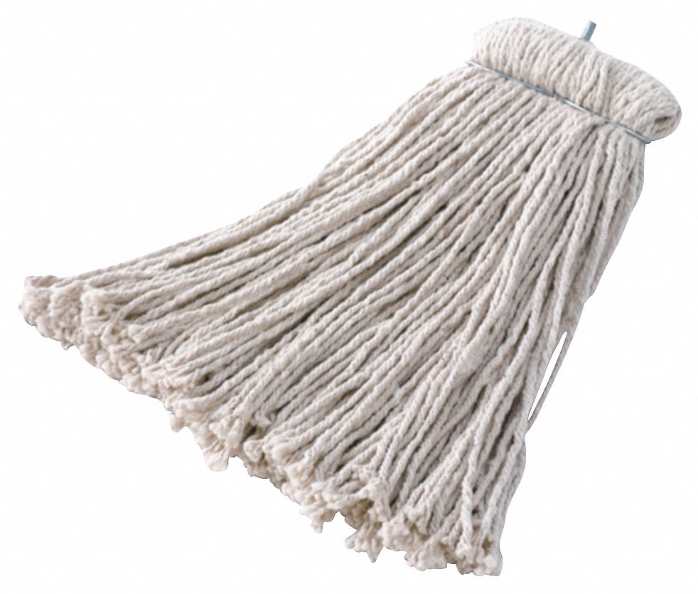 Wet Mop, Cotton, Bolt-On, 16 Oz, 4-Ply, PK 12