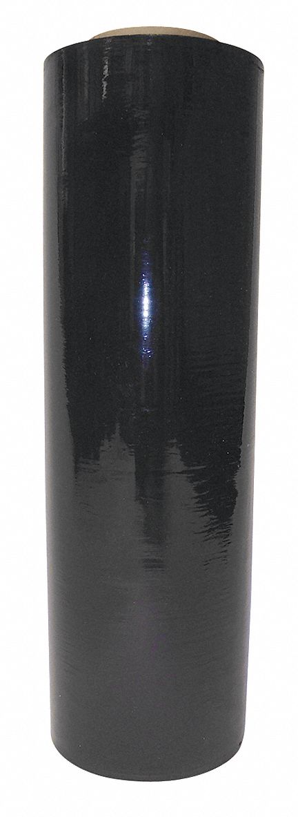 Stretch Wrap Film, Blck Opq, 1500 ft.L, 18W