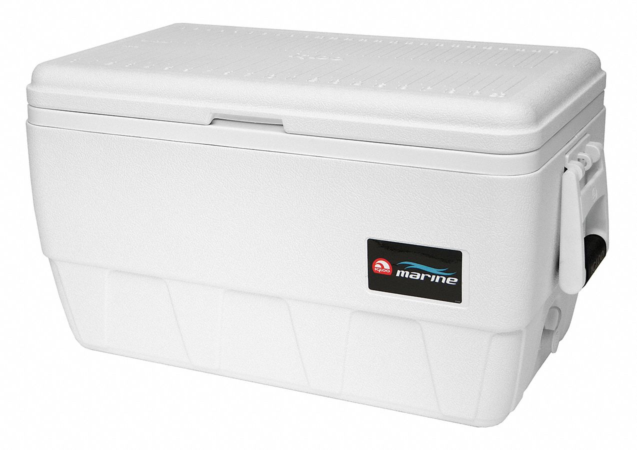 Chest Cooler, Marine, 48 qt., White