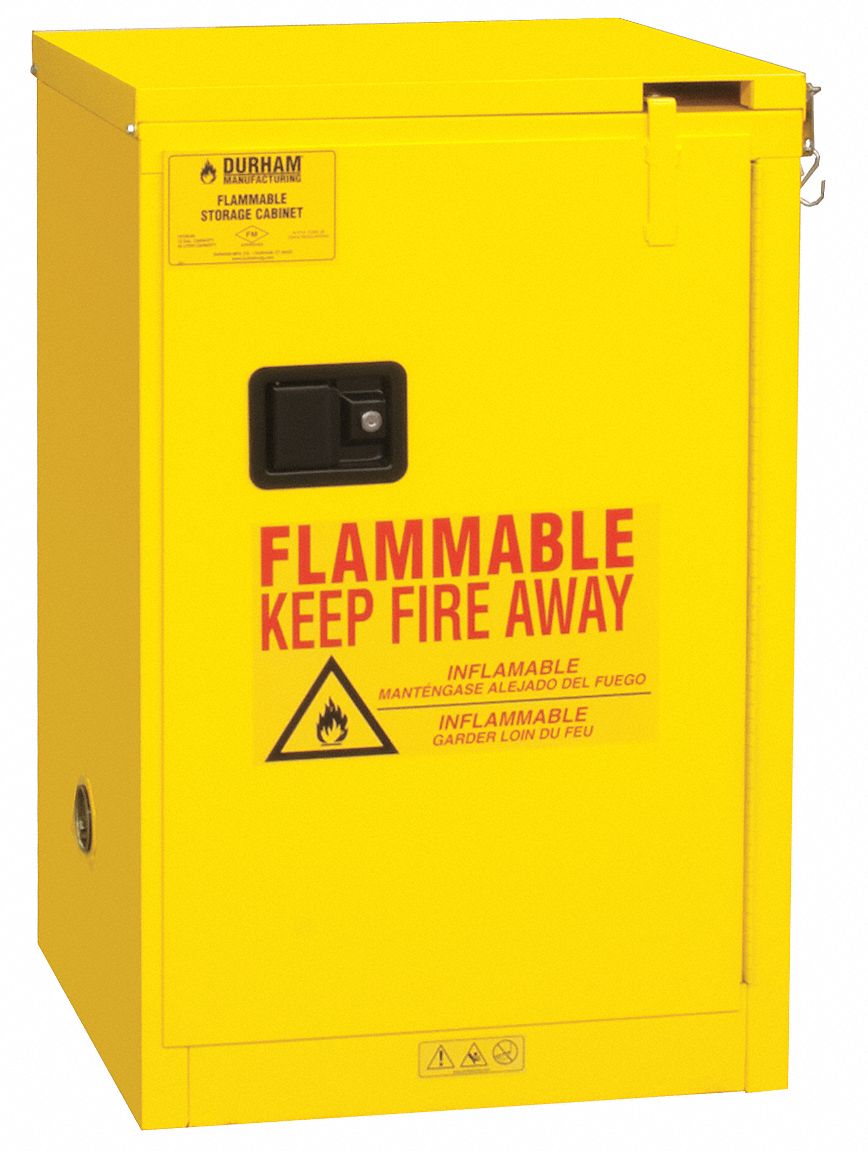Flammable Safety Cabinet, 12 Gal., Yellow