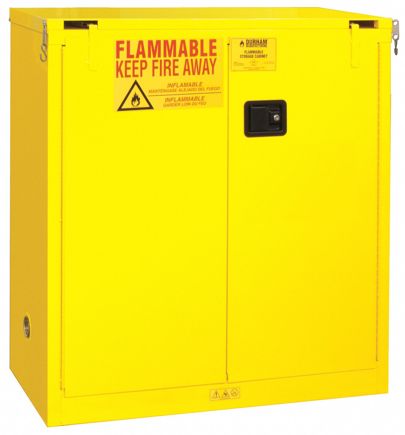 Flammable Safety Cabinet, 30 Gal., Yellow