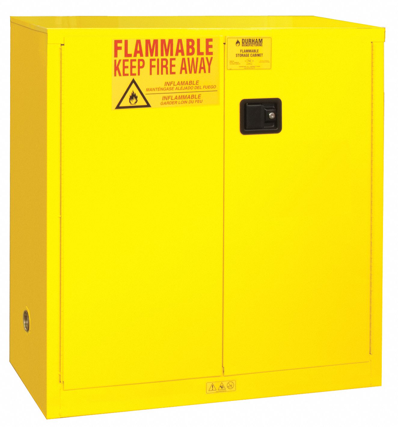 Flammable Safety Cabinet, 30 Gal., Yellow
