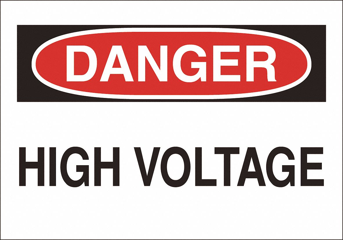 Sign, 7X10, Danger High Voltage, S.
