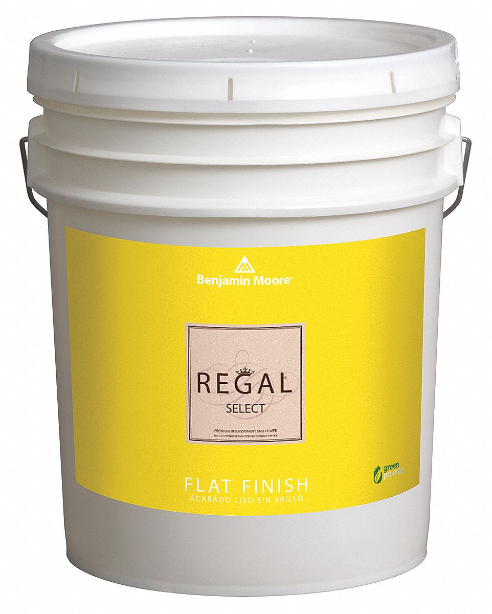 Interior Paint, Flat, 5 gal, Blue Stream