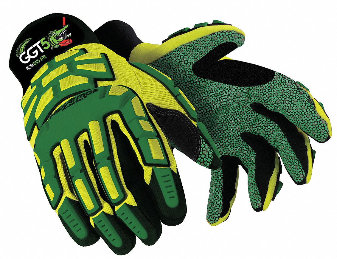 Cut Resistant Gloves, Yellow/Green, 2XL, PR