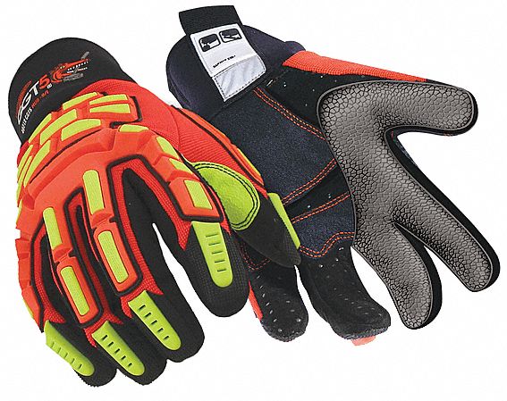 Cut Resistant Gloves, Yellow/Orange, L, PR