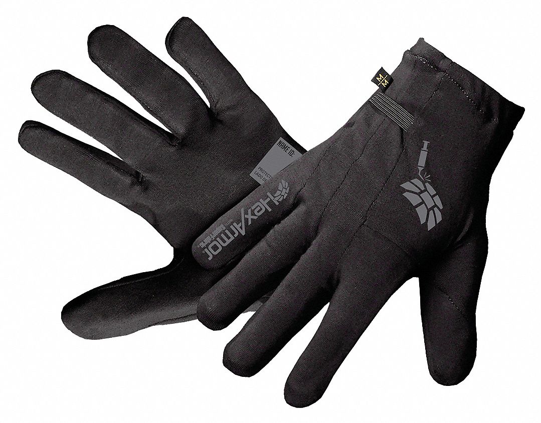Cut Resistant Gloves, Black, L, PR