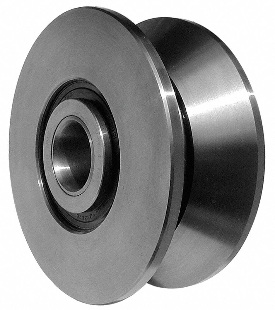Track Roller, Yoke, Dia 2-3/4 In., V-Groove