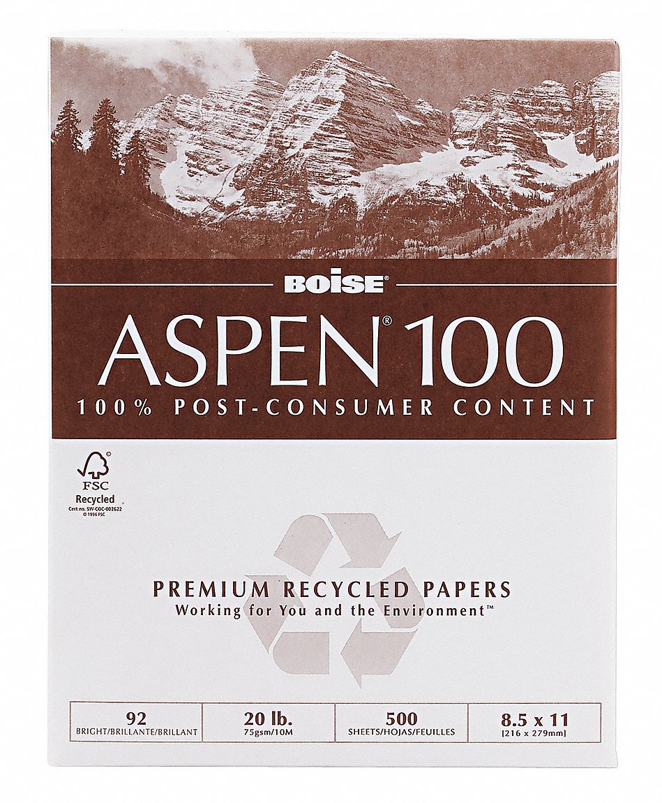 Office Paper, 8-1/2 x 11 In, White, PK 5000