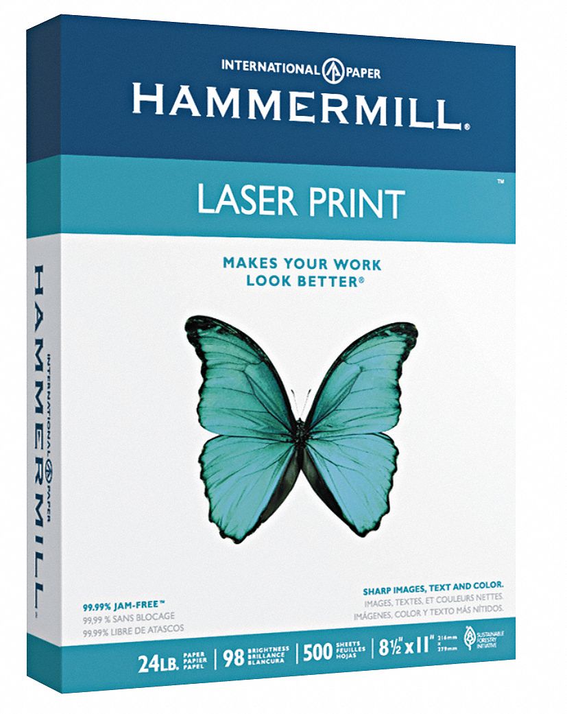 Laser Paper, 8-1/2 x 11 In, White, PK 500