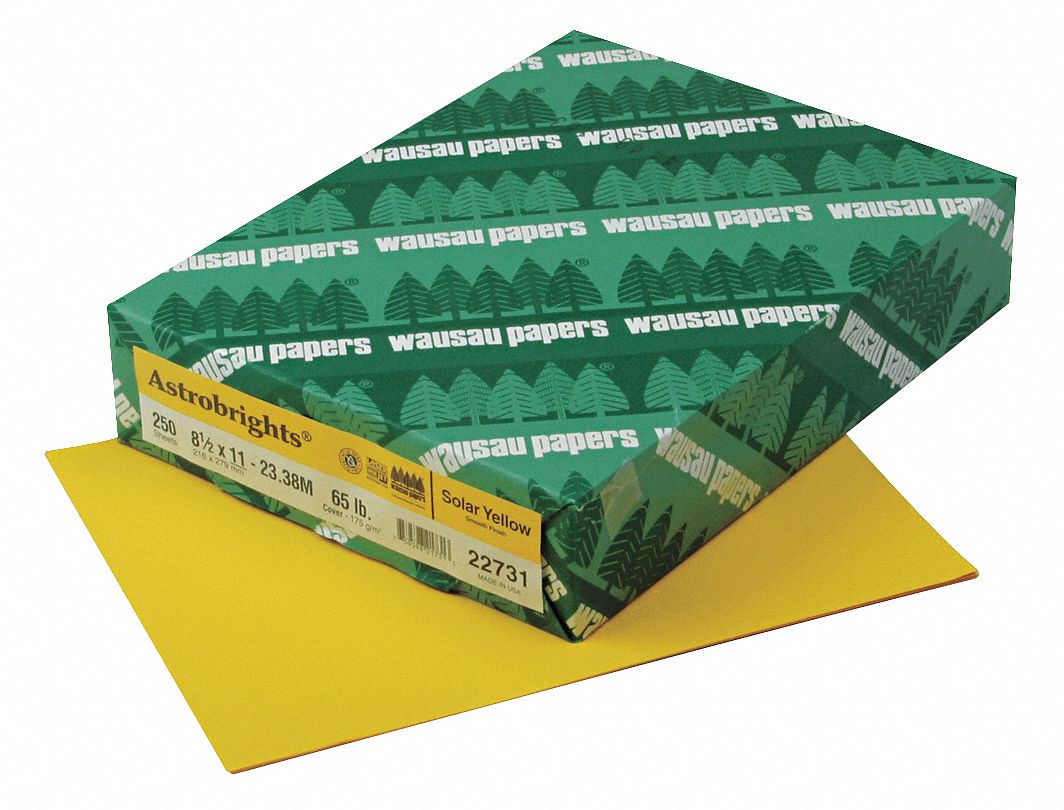Card Stock, 8-1/2x11, Yellow, PK 250