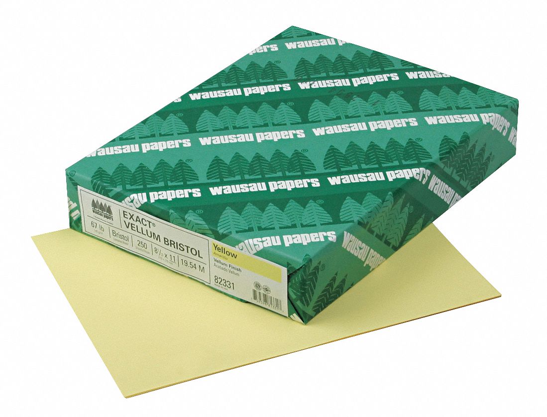 Cover Stock, 8-1/2 x 11 In, Yellow, PK 250