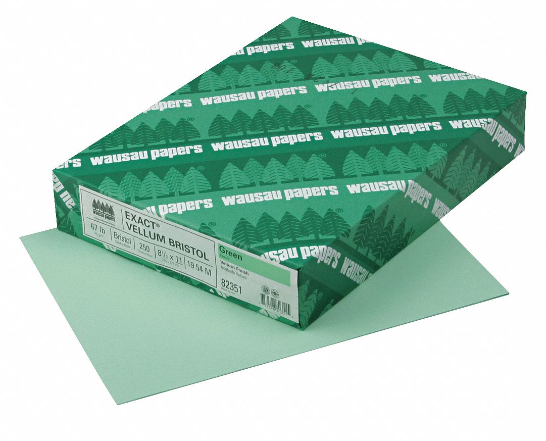 Cover Stock, 8-1/2 x 11 In, Green, PK 250