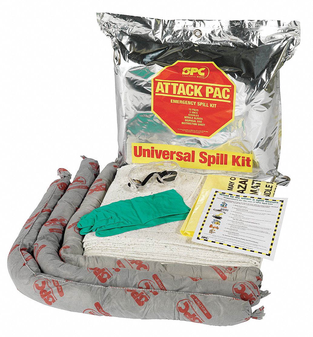 Spill Kit, 36 gal., Maintenance, Foil Bag