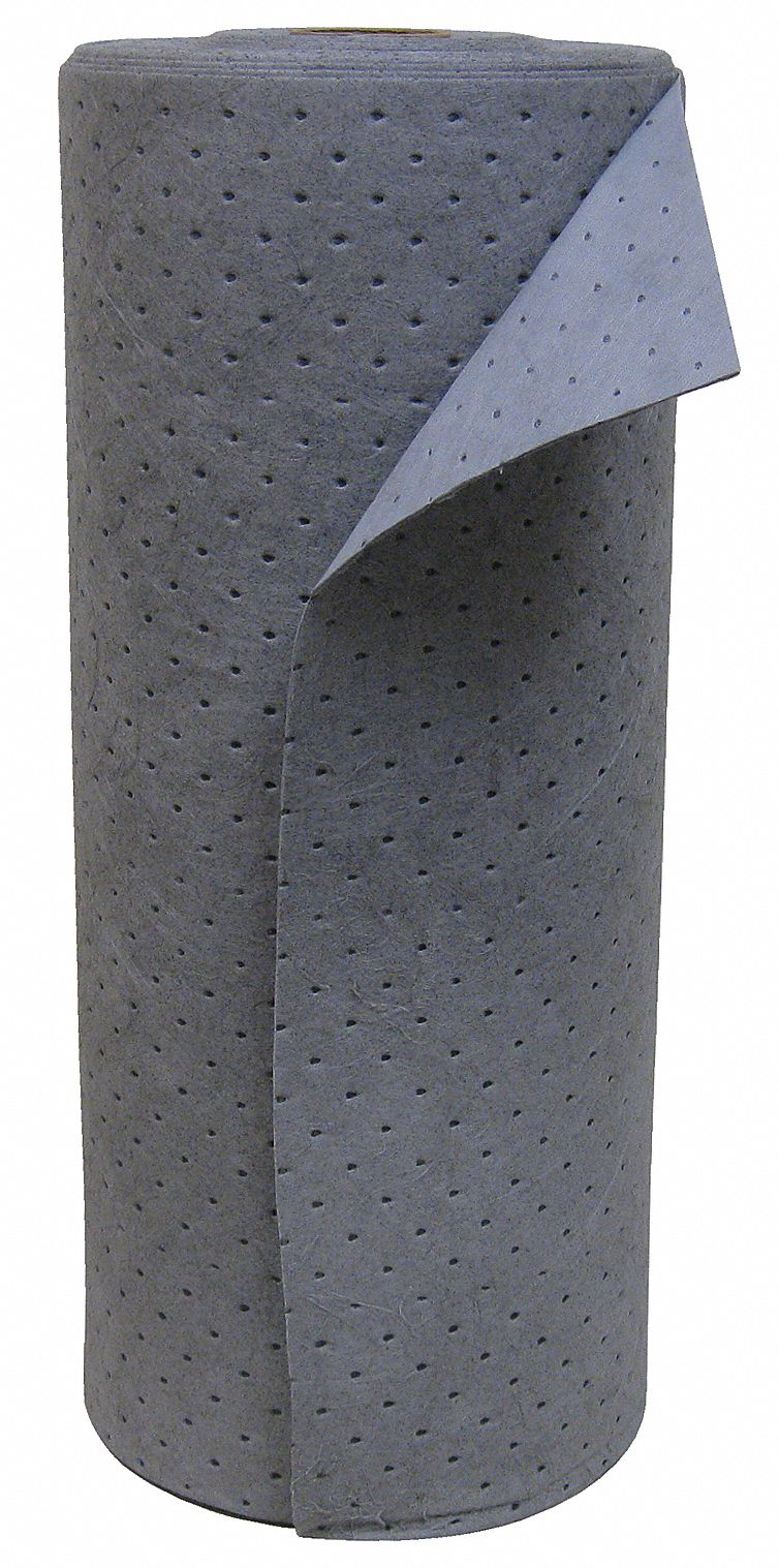 Absorbent Roll, 30 In. W, Gray, 38 gal.