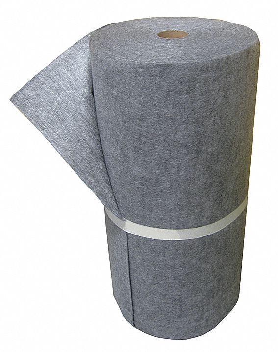 Absorbent Rug, Gray, 59 gal., 72 In. W