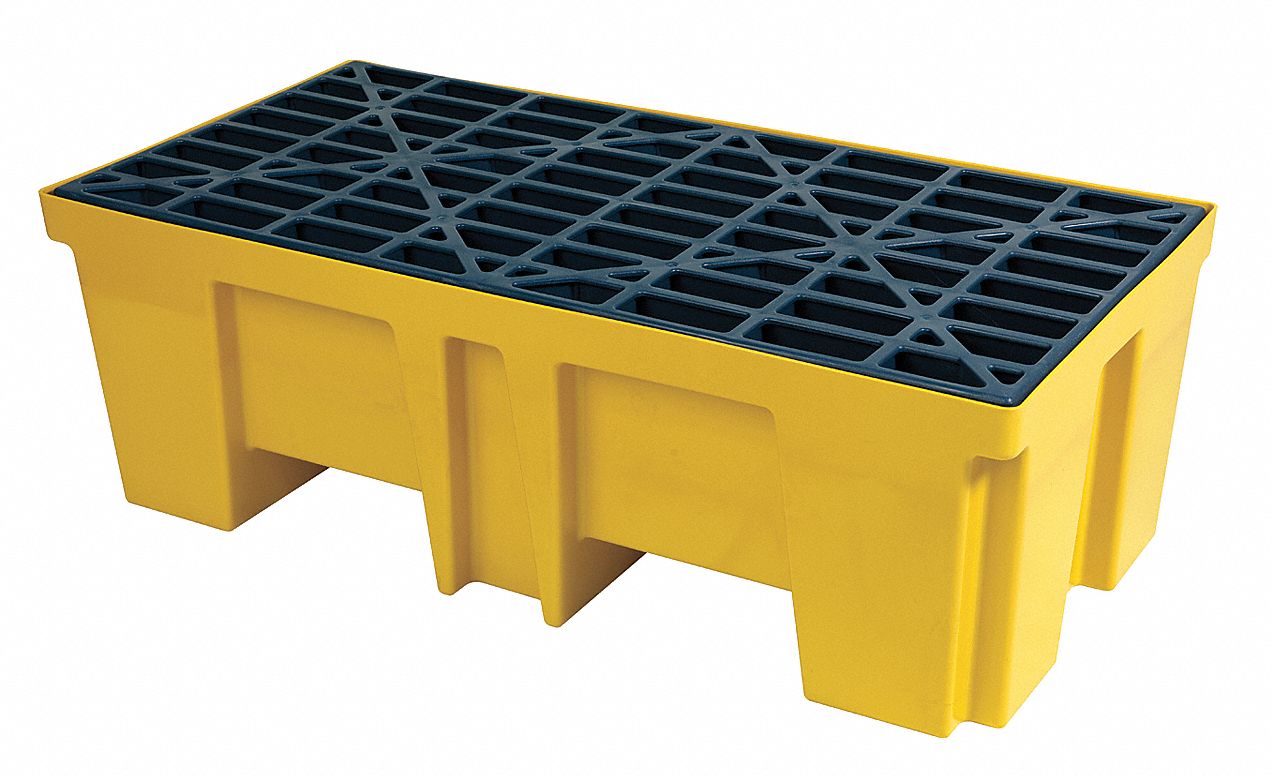 Drum Spill Cntnmnt Pallet, 2 Drum, 2.5k lb