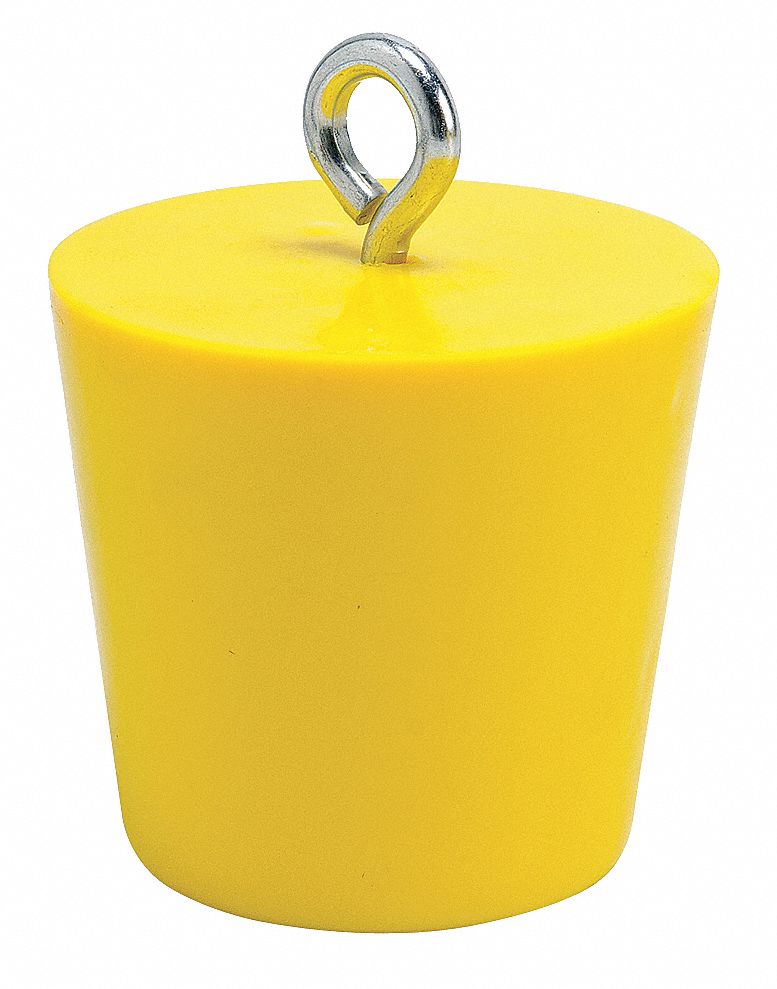 Drain Plug, 4 In, Yellow, PVC