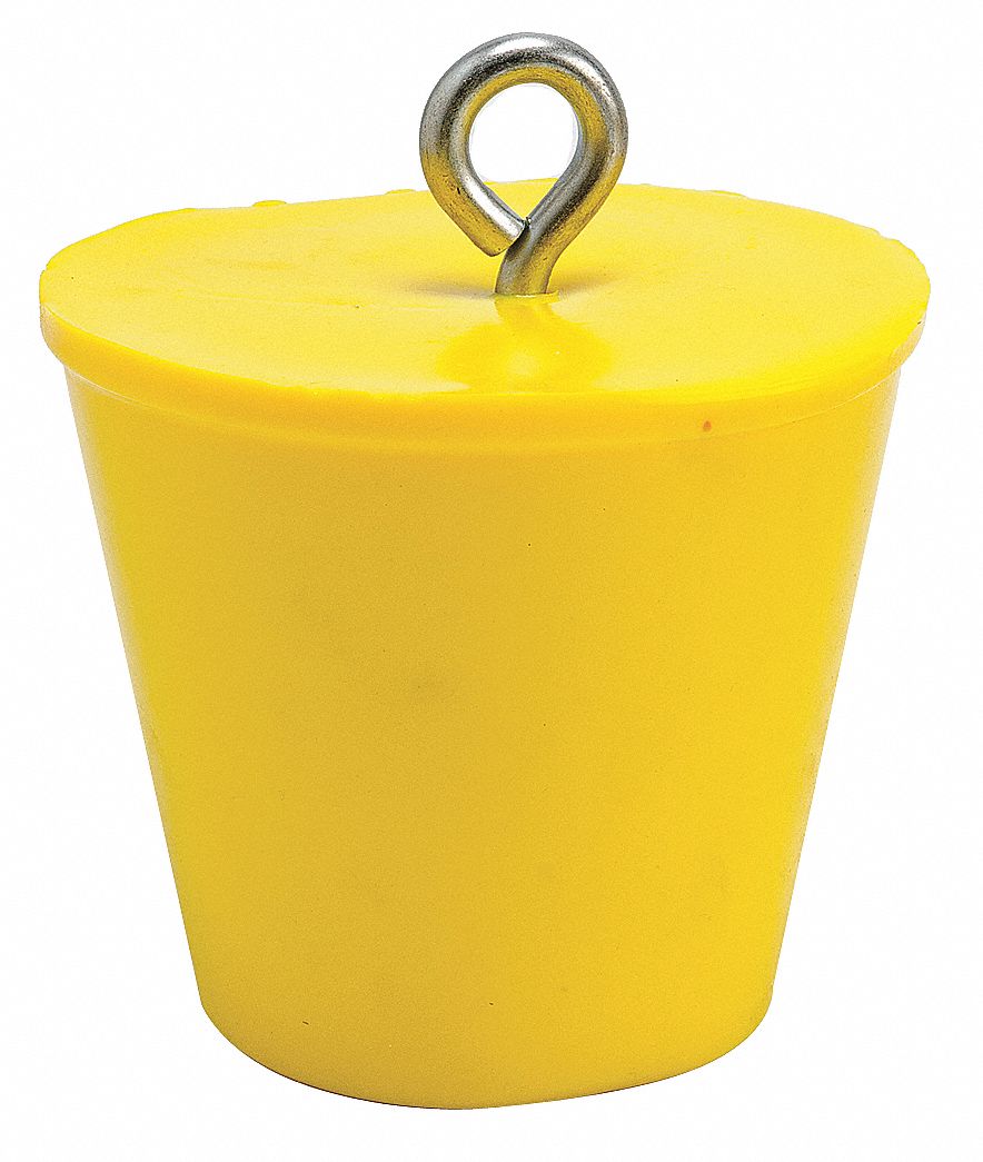 Drain Plug, 5 In, Yellow, PVC
