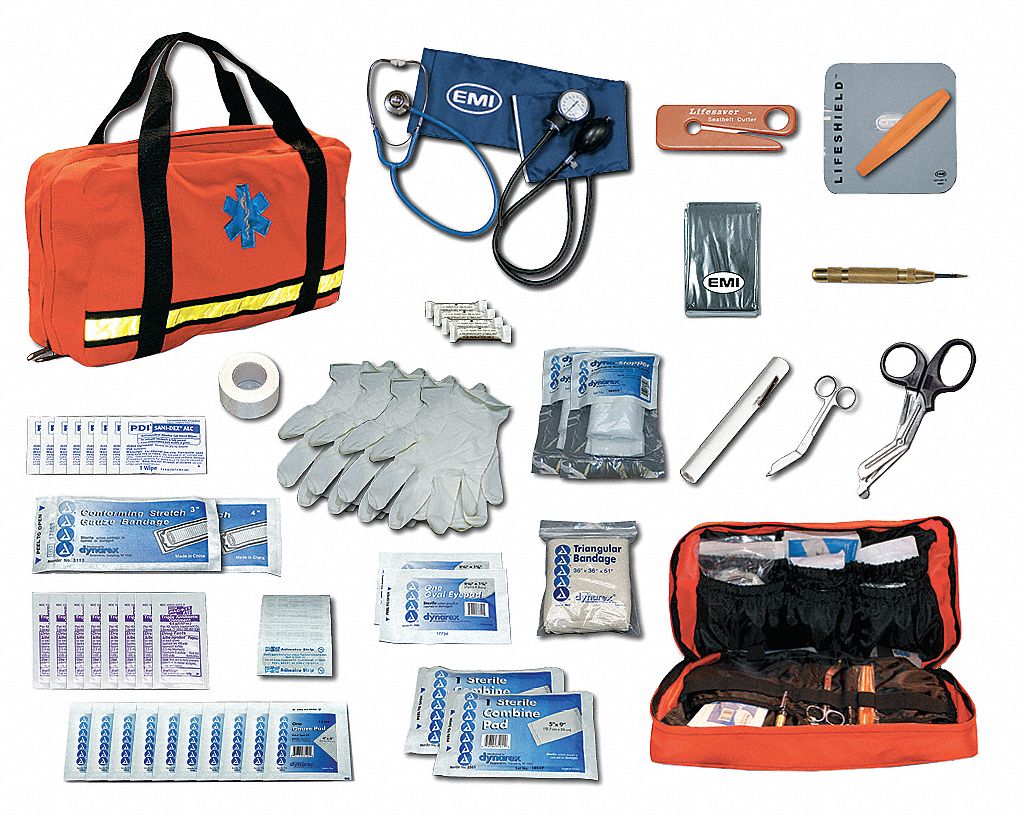 First Aid Kit, Briefcase Style, Orange